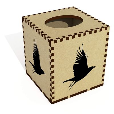 Azeeda Square 'Raven Silhouette Illustration' Wooden Tissue Box Cover (TB00072120)