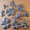10 x Edible 3D 50mm Cherry Blossom Flowers icing toppers, cake cupcakes decorations T056 (Silver Sparkle) view 2
