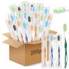 200 Pack Prepasted Disposable Toothbrushes Bulk Colorful Individually Wrapped Toothbrushes with Toothpaste for Travel Hotel Camping Donation Homeless Gift view 1
