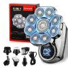 9.0 Ultra Shaver, 2026 Upgraded 6-in-1 Electric Bawdly 9.0 Head Shaver, Detachable Skull Shavers for Men with LED Display, Waterproof Wet Dry, for Home and Travel with Type-C Charge (Silver)
