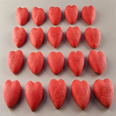 20 x Edible 3D 20mm Hearts icing toppers, cake cupcakes decorations T058 (Red)