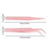 2pcs Straight Stainless Elbow Tweezers For Scrapbooking - Metal Forceps, Pair Angled Tongs for Beauty Routine, Slanted Gripper with Safety Sleeve, Grooming Gear, Pickup Tool for Lashes, Beads and Gems view 2