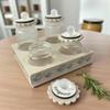 Doni Bomboniere Wedding 1 Piece Spice Rack with 4 Jars Anniversary Lid Written Name of Spices (Random Spices) Complete Original Cheap Gift Ideas view 3