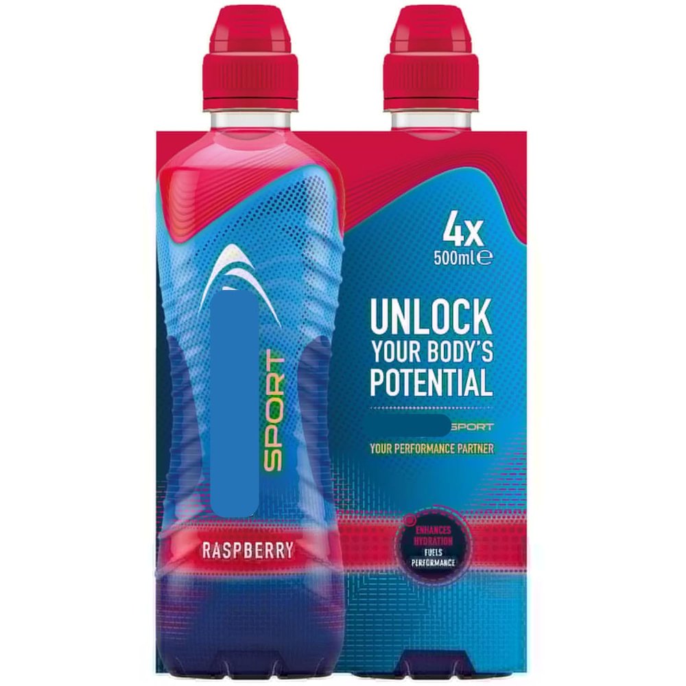 Isotonic Drink Sport 4 x 500ml - Raspberry - Scientifically Proven to Enhance Hydration and Fuel Performance - Unlock Your Body Potential