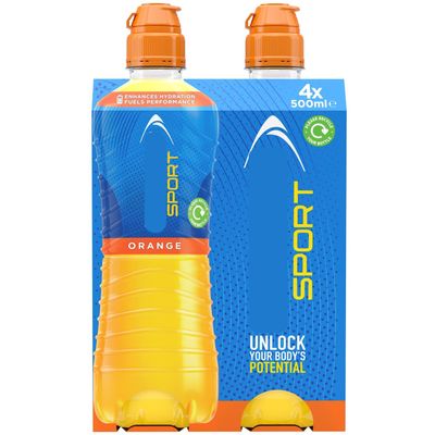Isotonic Drink Sport 4 x 500ml - Orange - Scientifically Proven to Enhance Hydration and Fuel Performance - Unlock Your Body Potential
