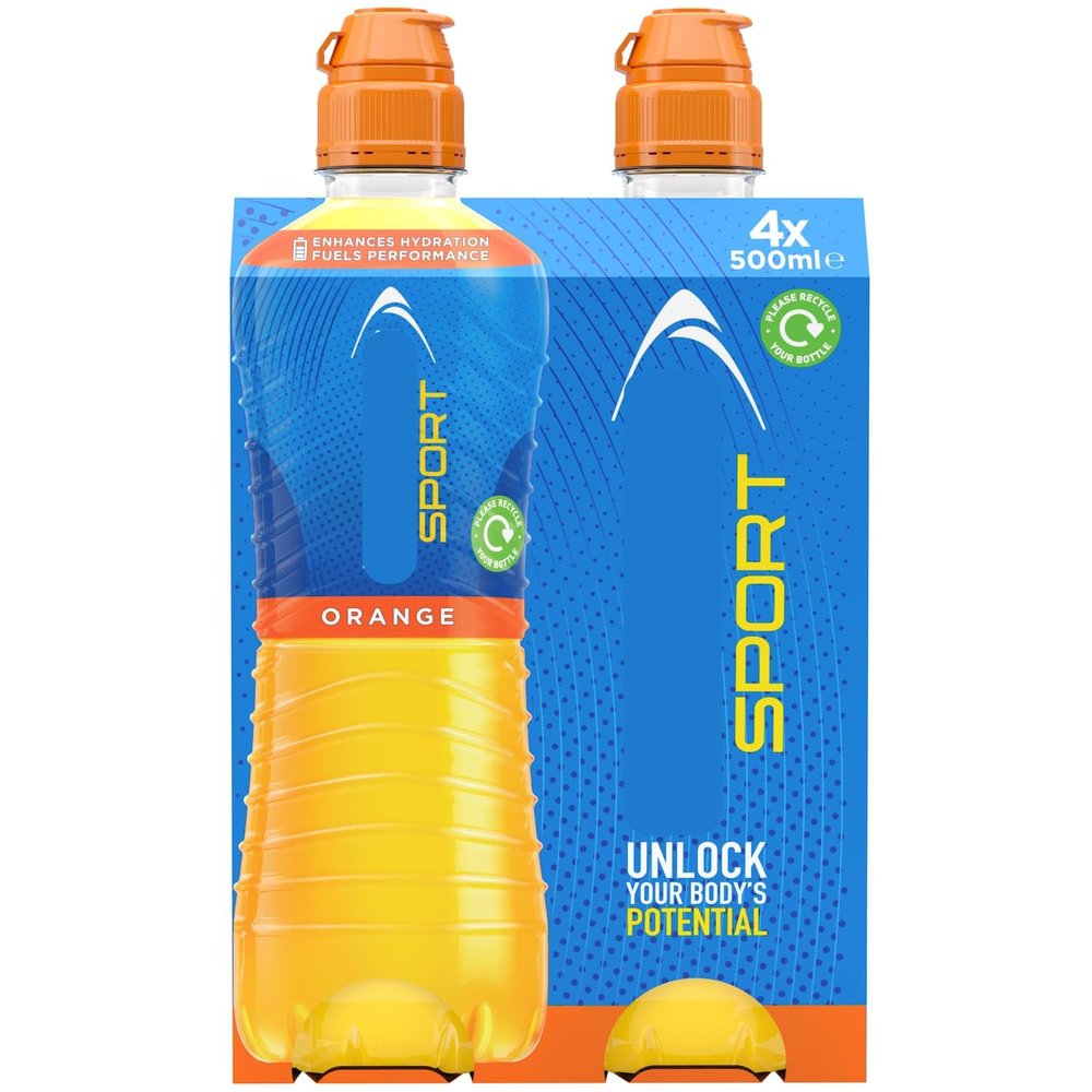 Isotonic Drink Sport 4 x 500ml - Orange - Scientifically Proven to Enhance Hydration and Fuel Performance - Unlock Your Body Potential