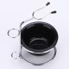 Gcljlmy Shaving Bowl Stainless Steel Shaving Cup with Stand Portable Smooth Shaving Soap Cup Shaving Cup for Birthday Gifts for Men (Black) view 3