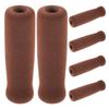 Ciieeo 6pcs Brown Sponge Walking Cane Handle Wraps with Non-Slip Crutch Grip Padding, Comfortable Armrest Cushions for Elderly Mobility Aids and Walker Accessories view 1