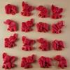 16 x Edible 3D 25mm Elephant Set, icing toppers, cake cupcakes decorations T071 (Red) view 2