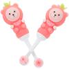 MAGICLULU 2pcs Cute Boys and Girls Toothbrush Years Extra Soft Manual Boy Girl Toothbrush Round Head and Fruits Cartoon Design for Girl's Oral Care view 1