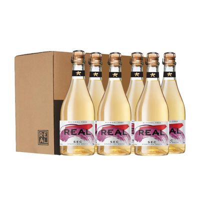 REAL Sec Slow Fermented Sparkling Tea - 6 x 75 cl Bottles | Fermented First Flush Darjeeling Tea & Grape Skin | 100% Natural | Vegan & Gluten-Free | Gently Sparkling | Award-Winning | Made in the UK