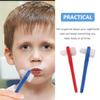 ROMISBABA 2pcs Small Double-Head Denture Toothbrush Set for Adults, Denture and Braces Cleaning Brush with Oral Blind Spot Accessory, Blue and Red Teeth Care Tool view 3