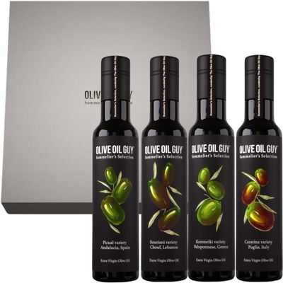 Extra Virgin Olive Oil Gifts Set - Sommelier's Selection - Olive Oil Extra Virgin Cold Pressed Early Harvest EVOO- 250ml each (2*Picual 2*Coratina)