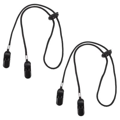 HYTROVE 2pcs Multi-function Adjustable Hat Clips with Polyester Material for Outdoor Use, Stylish Black Hat Strap Clips Preventing Cap Loss and Suitable for Sports