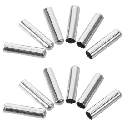 50pcs Metal Shoelace End Caps round Head Silver Repair Tips