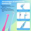 8 PCS Interspace Toothbrush, Interspace Compact Soft Slim Interspace Teeth Brush, Dental Brushes for Orthodontic Braces & Detail Cleaning - Blue + Pink view 2