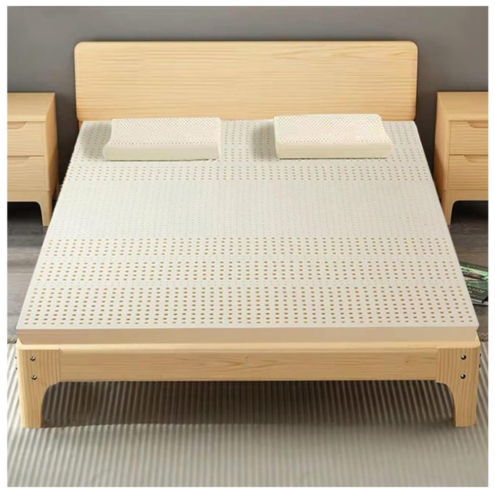 100% Natural Latex, 7.5cm Thick, 100x200cm (39x79in), Non-Deforming, Compression Resistant, Honeycomb Ventilation, Soft & Comfortable, Eco-Friendly Rubber