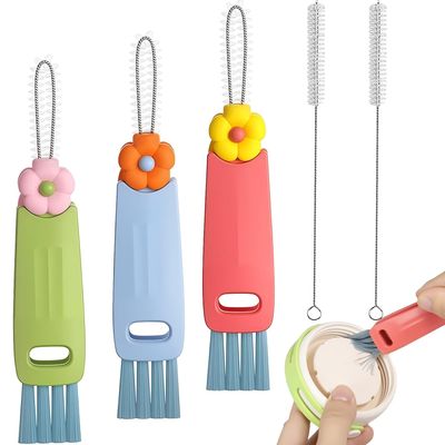 3 in 1 Cup Lid Gap Cleaning Brush, 5 Pack Multifunctional Bottle Cup Lid Crevice Cleaning Brushes Essential Portable Versatile Deep Clean Cups, Straws & Tight Spaces Cleaning Tools for Home Kitchen