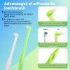 8 PCS Interspace Toothbrush, Interspace Compact Soft Slim Interspace Teeth Brush, Dental Brushes for Orthodontic Braces & Detail Cleaning - Green & White view 2