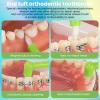 8 PCS Interspace Toothbrush, Interspace Compact Soft Slim Interspace Teeth Brush, Dental Brushes for Orthodontic Braces & Detail Cleaning - Green & White view 3