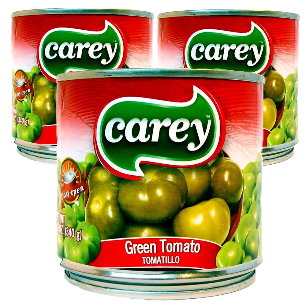Carey Whole Tomatillos 340g (Pack of 3) / Mexican Green Tomatillos in Tin for Salsa Verde, Sauces & Nacho Dips