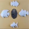 18 x Edible 3D 40mm Fish Set, icing toppers, cake cupcakes decorations T073 (Pearl Baby Blue) view 3