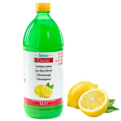 Sysco Classic Lemon Juice 1L Ready to Use Lemon Juice from Concentrate | Ideal for Cooking, Baking, Drinks & Catering