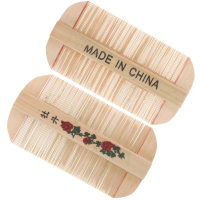 YOSADIER 2pcs Bamboo Fine Tooth Lice Comb and Adults, Double-sided Scalp Grooming Comb for Dandruff and Lice Removal, Natural Bamboo Material Suitable for Sensitive Skin