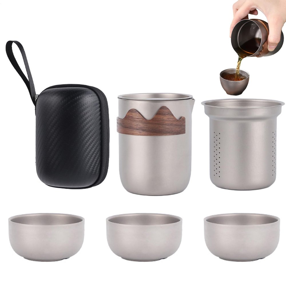 Titanium Tea Set Outdoor Teaware Kit