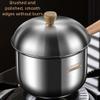 Stainless Steel Baby Food Pot with Lid and Natural Beech Wood Handle for Everyday Kitchen Use 400ml 800ml (800ML) view 3