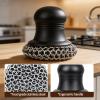 AGNG IGFE 316 Upgraded Cast Iron Scrubber with Pan Scraper,Cast Iron Cleaner for Grill Pan Skillet Wok Carbon Steel,Ergonomic to Hold Easy to Use Dishwasher Safe ((Large Chain Mail)) view 3