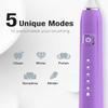 7AM2M Ultrasonic Electric Toothbrush with 6 Brush Heads for Adults&Kids, Type C Rehargeable, One Charge for 120 Days, 5 Modes&40000VPM Powered Toothbrush, 2 Minutes Built in Smart Timer, Purple view 4