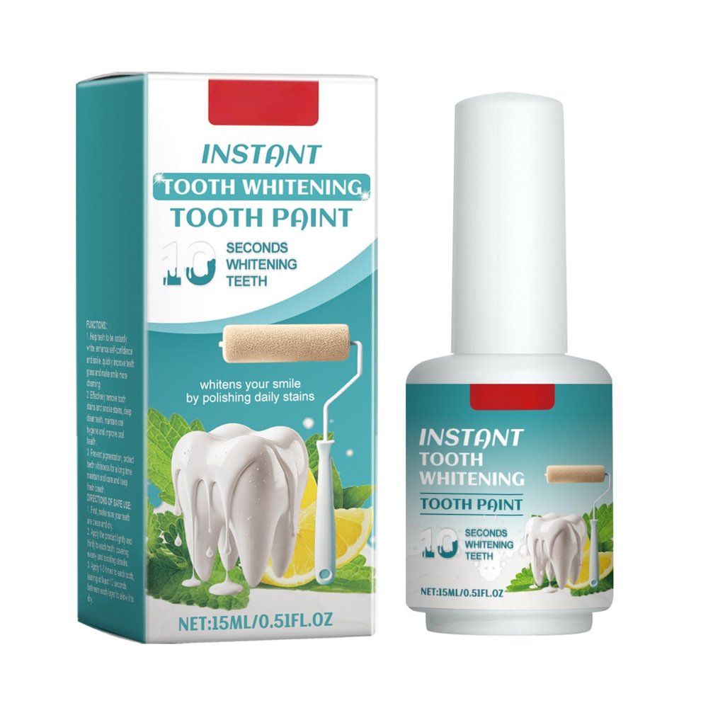 Teeth Whitening Paint,Tooth Paint Enamel for Bright White Smile, Teeth Whitener for Instant Stain Removal Look, Long Lasting Tooth Paint Brush-On Whitening, Easy At-Home Use