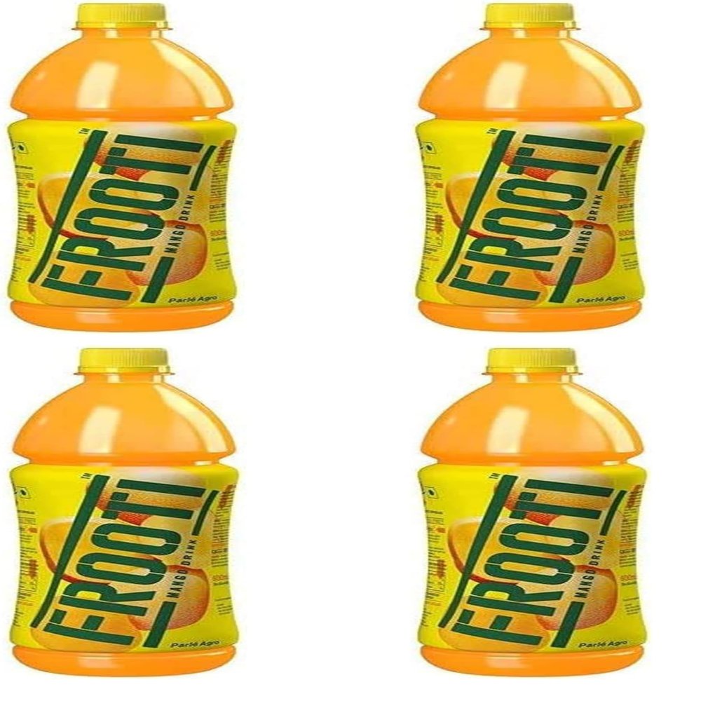 Mango Frooti Juice 600ml | Refreshing Mango Beverage | Ready to Drink Fruit Based Drink (Pack of 4)