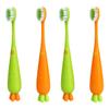 Hemobllo 4pcs Manual Toothbrush Set with Soft Bristles, Cartoon Carrot and Green Radish Design, Ergonomic Toothbrushes for Daily Home Use view 1