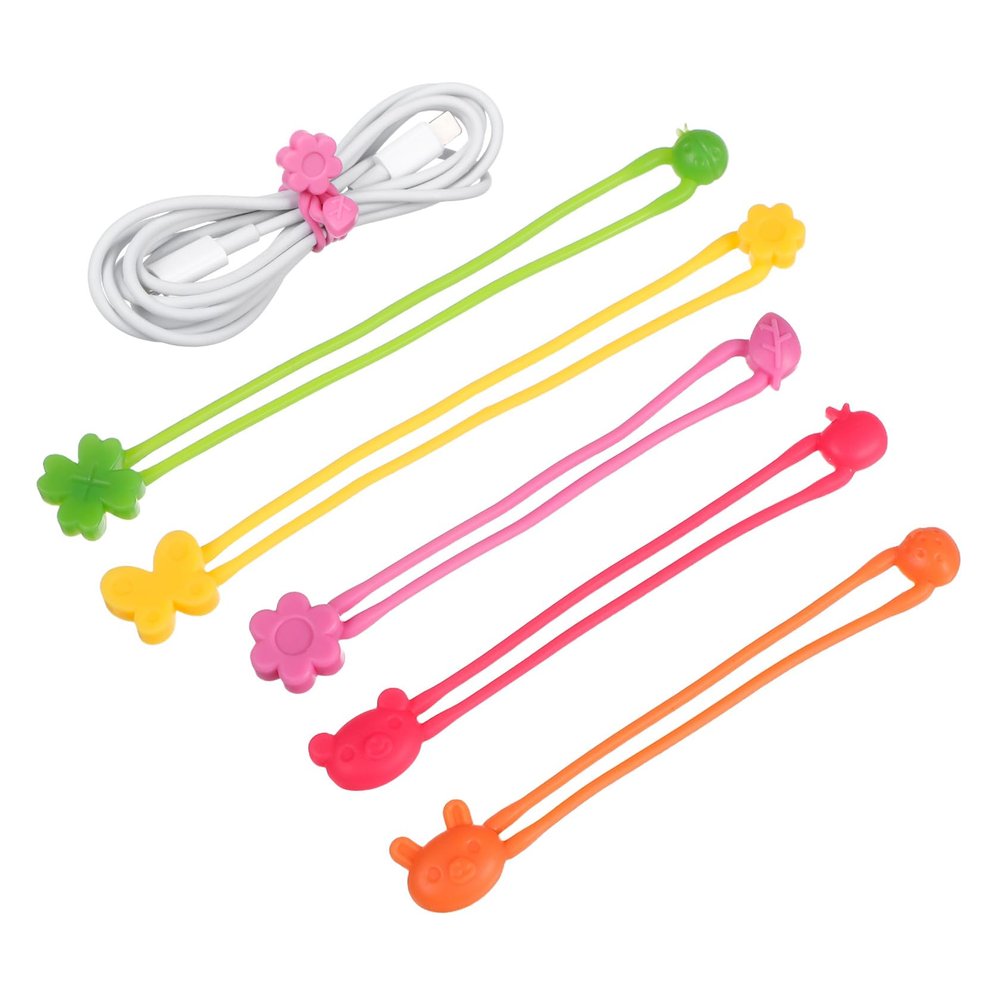 Hemobllo 5pcs Silicone Elastic Bands for Bento Box, Flexible Washable Silicone Fixing Straps, Portable Stretchy Bands for Kitchen Food Storage and Vegetable Bundling