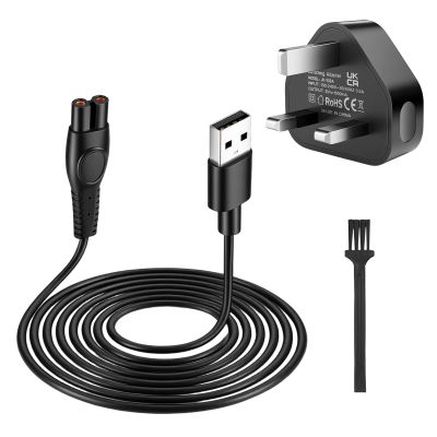 5V Charger Power Adapter Cable - Compatible with Philips One Blade & Series Electric Shavers QP2824/QP2724/QP2834/QP1924/MG5910/MG7910/MG9510/3000X/5000X & More, Includes a Brush