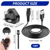 5V Charger Power Adapter Cable - Compatible with Philips One Blade & Series Electric Shavers QP2824/QP2724/QP2834/QP1924/MG5910/MG7910/MG9510/3000X/5000X & More, Includes a Brush view 2