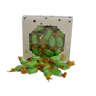 300g Square Window Star Pattern Box of Hard Boiled Chocolate Limes Sweets