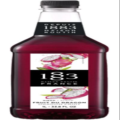 1883 Maison Routin Premium Dragon Fruit Syrup for Cocktails, Mocktails, Smoothies & Lemonades - Natural Flavour, No Artificial Ingredients - 1L PET Bottle