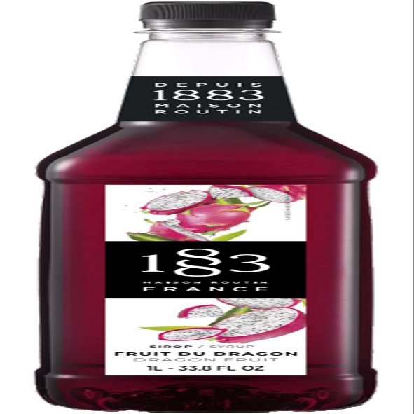 1883 Maison Routin Premium Dragon Fruit Syrup for Cocktails, Mocktails, Smoothies & Lemonades - Natural Flavour, No Artificial Ingredients - 1L PET Bottle