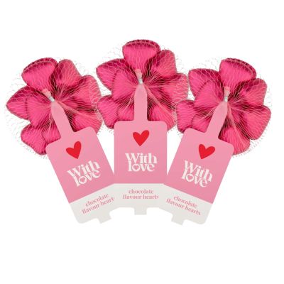 3x Milk Chocolate Hearts Bag Heart-Shaped Milk Chocolate Sweets Valentines Day Gift for Him, Her or Someone Special, Valentines Sweets