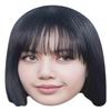 CM270 Lisa Black Pink Single Cardboard Face Mask view 1