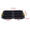 FUBESK Silicone Hot Dog Bun Pan 4 Cavity Baking Tray Muffins Cupcakes Brownies Dishwasher Safe Ovenproof Non- Gray view 3