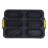 FUBESK Silicone Hot Dog Bun Pan 4 Cavity Baking Tray Muffins Cupcakes Brownies Dishwasher Safe Ovenproof Non- Gray view 4