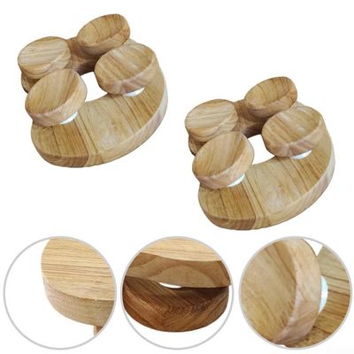 Adjustable Rotatable Wooden Sauna Pillow for Ergonomic For Neck Relief and Support, Suitable for Traditional Sauna Rooms, Pack of 2