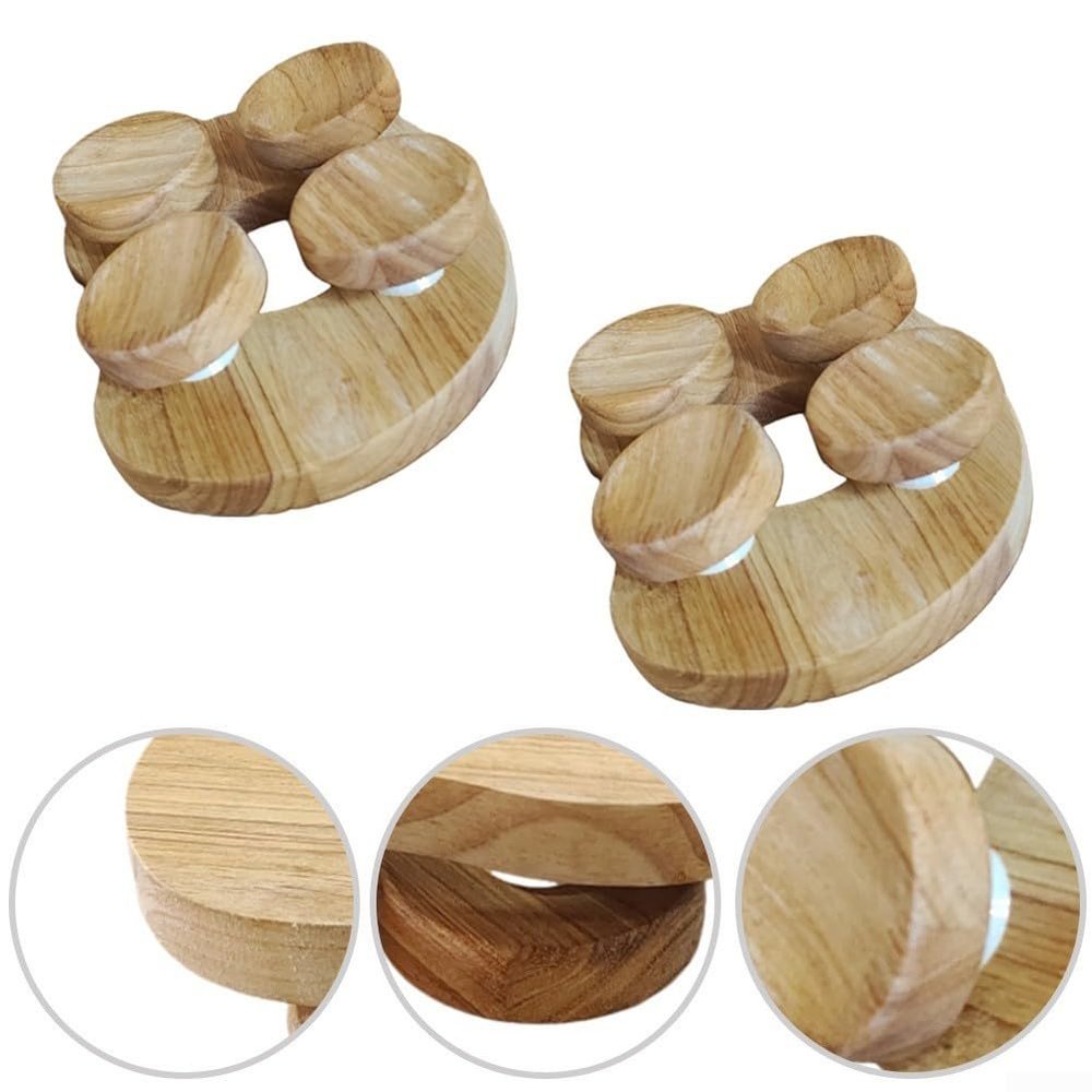 Adjustable Rotatable Wooden Sauna Pillow for Ergonomic For Neck Relief and Support, Suitable for Traditional Sauna Rooms, Pack of 2