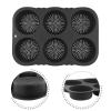 FUANA Silicone Hamburger Bun Pan, 6 Cavity Non- Bread Homemade Burgers, 10cm Diameter Flexible Baking Tray, Grey view 2