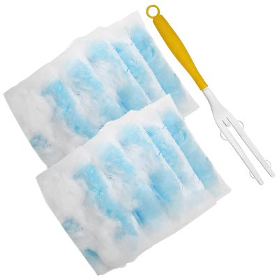 10 PCS Fluffy Duster Refills with 1 yellow Handle, Compatible with Flash Dust Magnet, Flash Duster, Dust Magnet,FlashDuster Refills For Efficient Cleaning