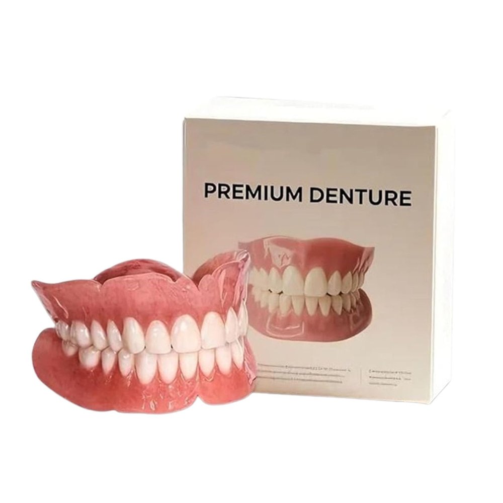 Cvioert Dentures, Cvioert Premium Dentures, Silicone Dentures To Fit Over Existing Teeth, Snap On Veneers Teeth, Premium Dentures Full Set For Men And Women (1pcs)